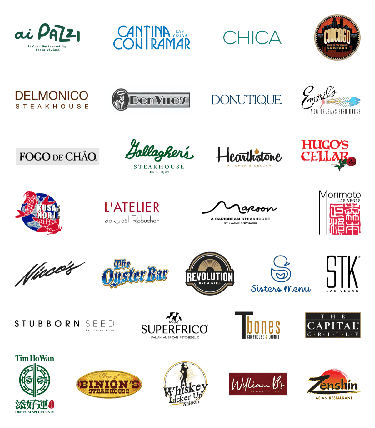 A listing of Participating Restaurants logos