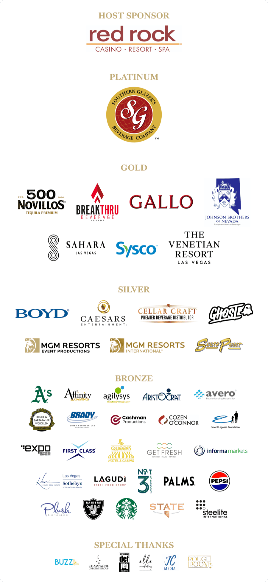 A listing of Sponsors logos